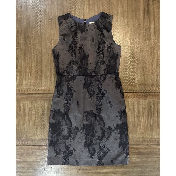 NWT LOFT Ann Taylor Women's Gray Watercolor Sleeveless Sheath Dress Size 4P NEW - Picture 13 of 13